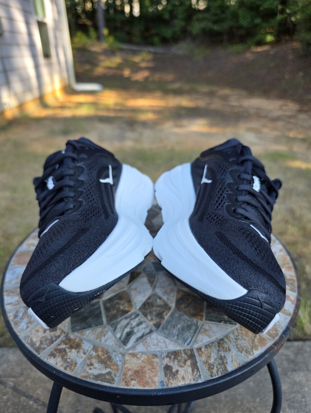 Hoka Bondi 9 1162012 BWHT Black/White Running Shoes Women's Size 7.5 B Worn 1x - Picture 5 of 9
